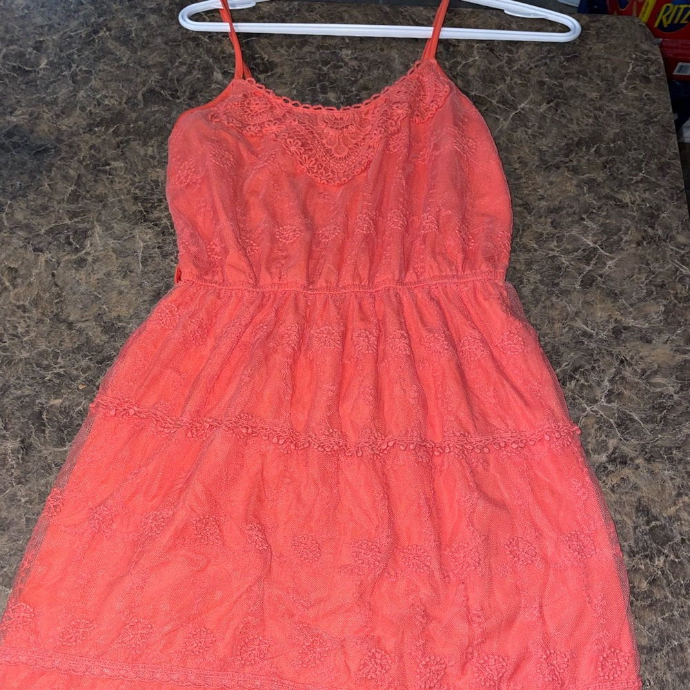 Coral coloured dress